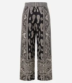 Calça Boho Pantalona em Viscolinho com Estampa Paisley