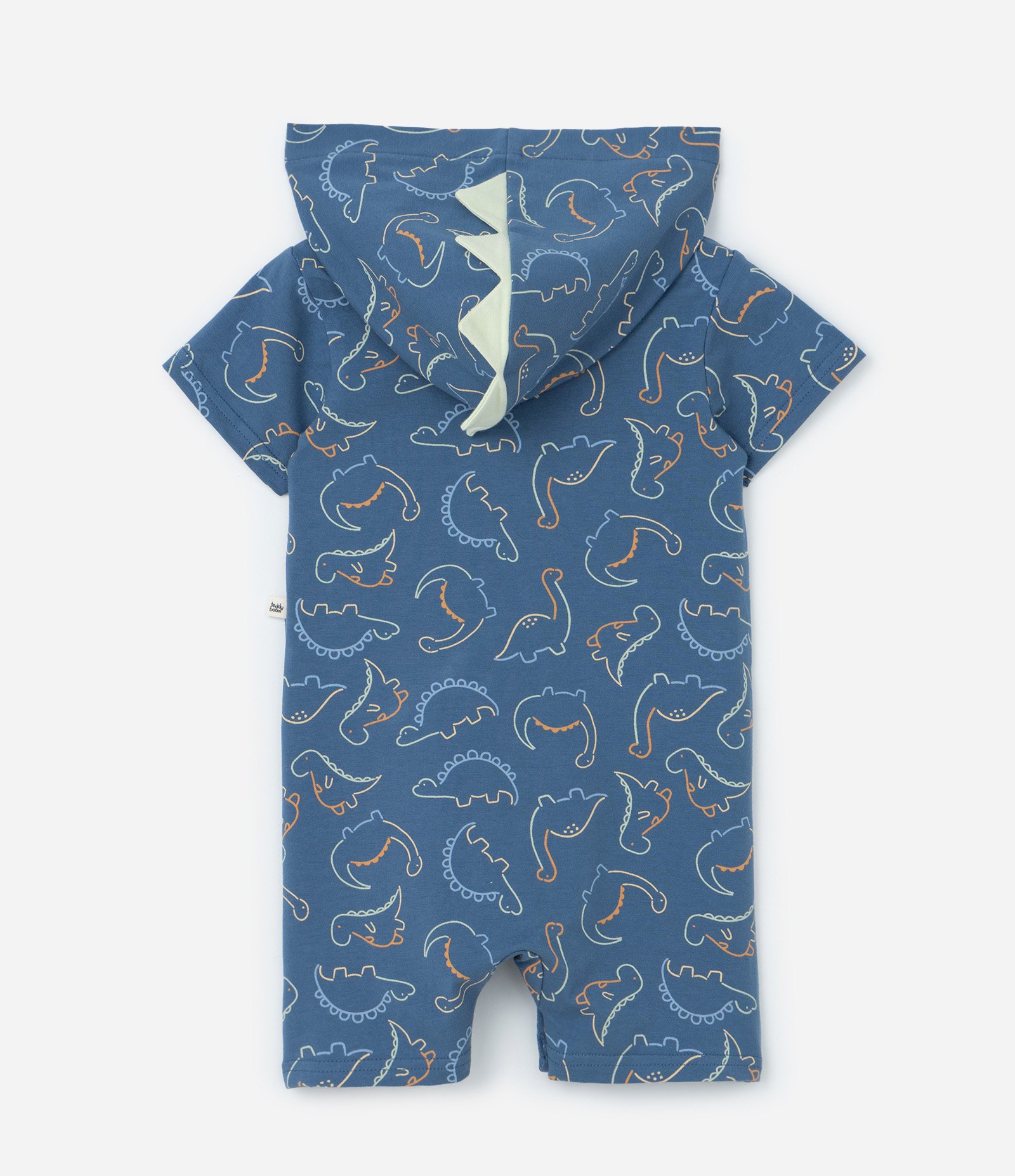 Macaquinho Infantil em Suedine com Estampa de Dinossauro - Tam 3 a 18 Meses Azul 3