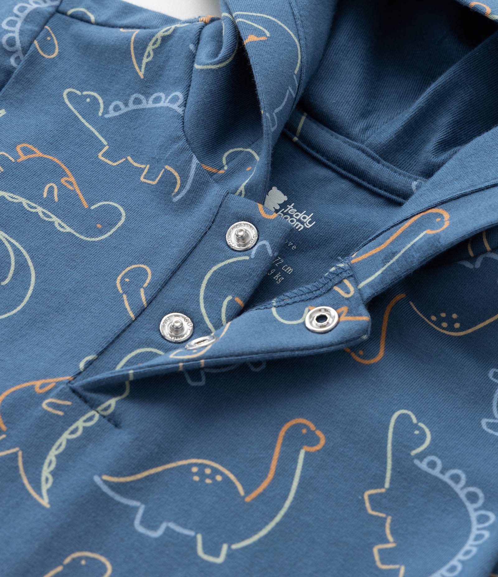 Macaquinho Infantil em Suedine com Estampa de Dinossauro - Tam 3 a 18 Meses Azul 7