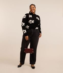 Calça Reta Alfaiataria com Barra Larga Curve & Plus Size