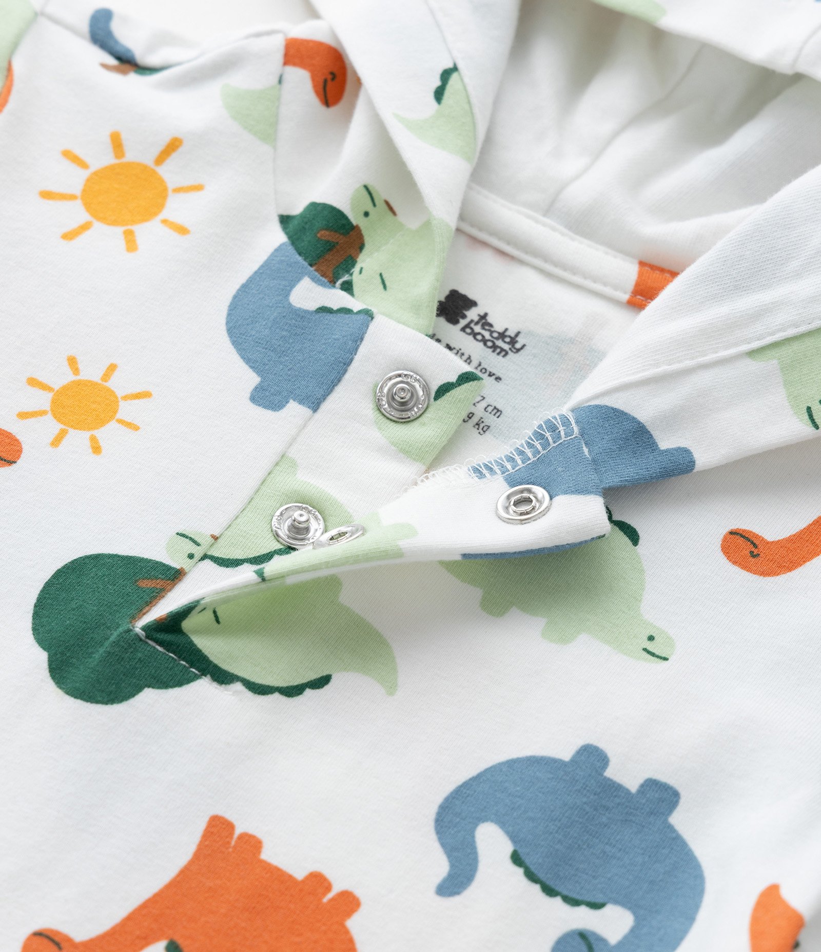 Macacão Infantil com Estampa de Dinossauro - Tam 3 a 18 meses Branco 6