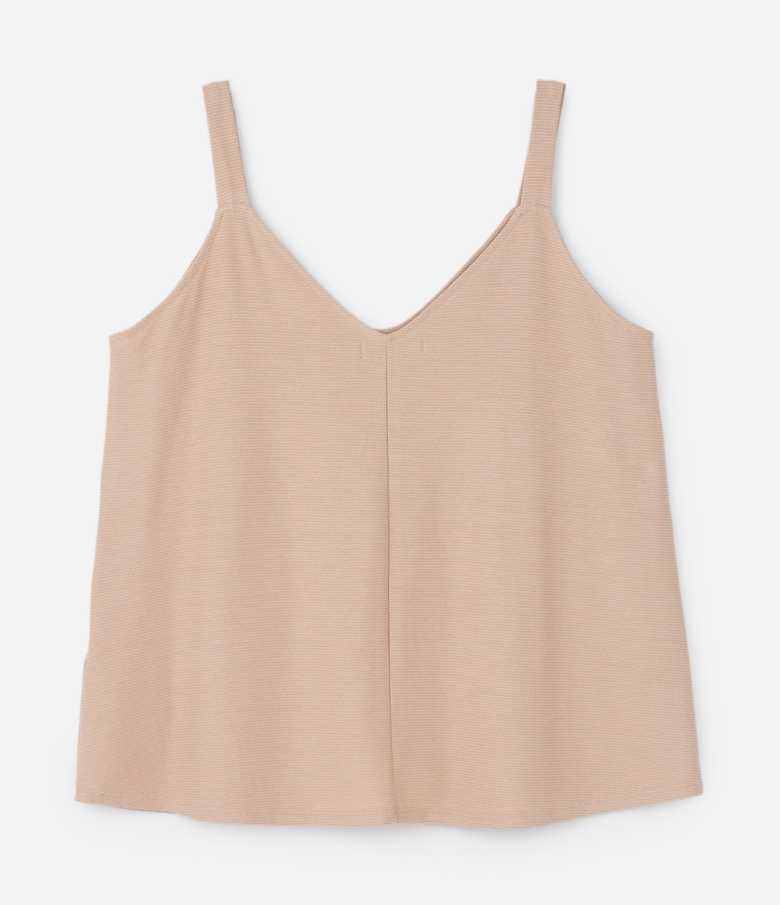 Blusa Texturizada de Alça em Viscose Curve & Plus Size Bege 6