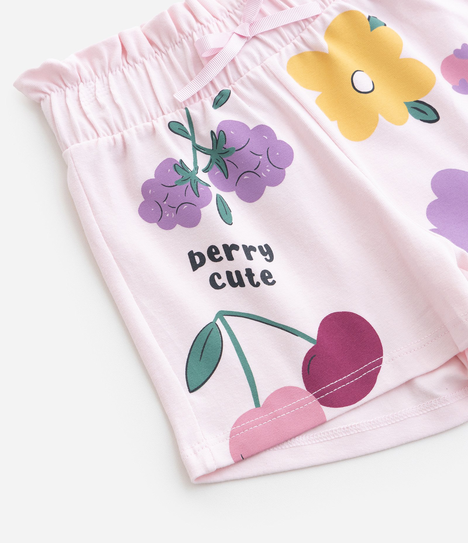 Short Clochard Infantil com Estampa Florzinhas - Tam 1 a 6 Anos Rosa 6