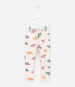 Calça Legging Infantil Quentinha com Estampa Borboletas - Tam 1 a 6 Anos