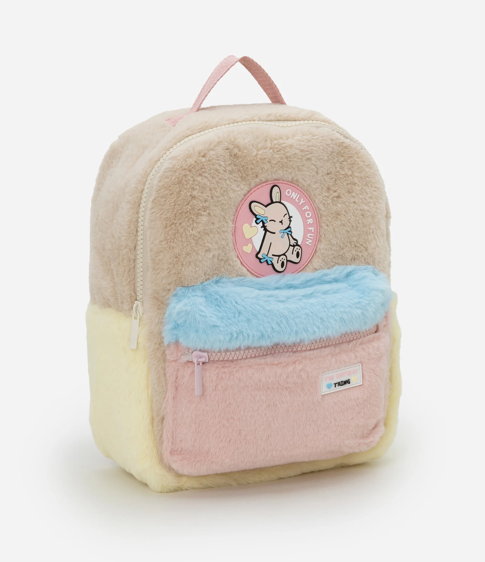 Mochila Infantil com Pelinhos e Estampa Coelhinho - Tam U Multicores 1