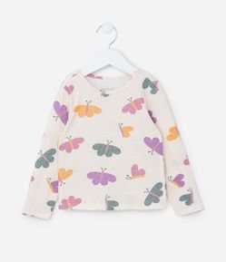 Blusa Infantil com Estampa Borboletinhas - Tam 1 a 6 Anos