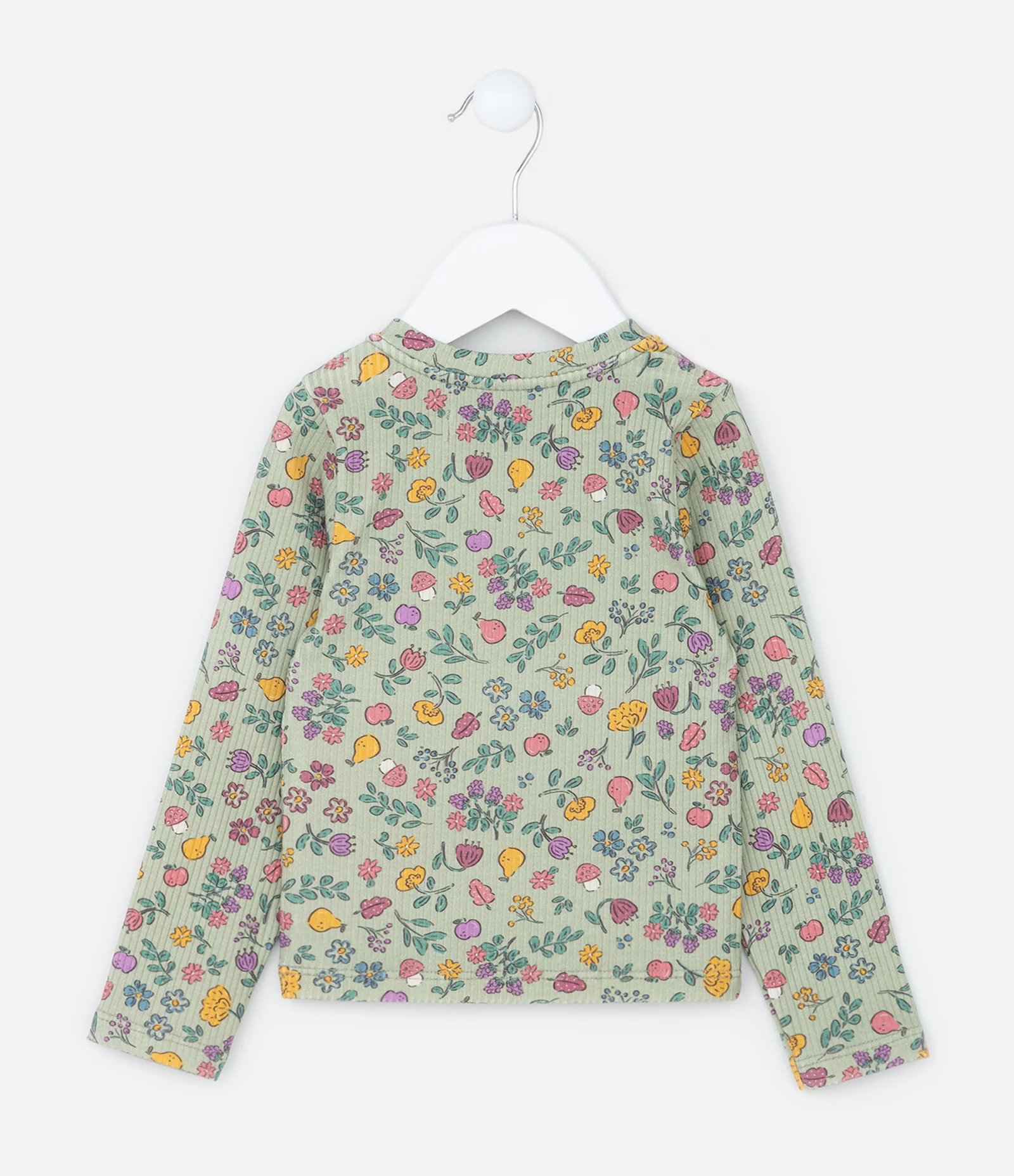 Blusa Infantil Canelada com Estampa Floral - Tam 1 a 6 Anos Multicores 2