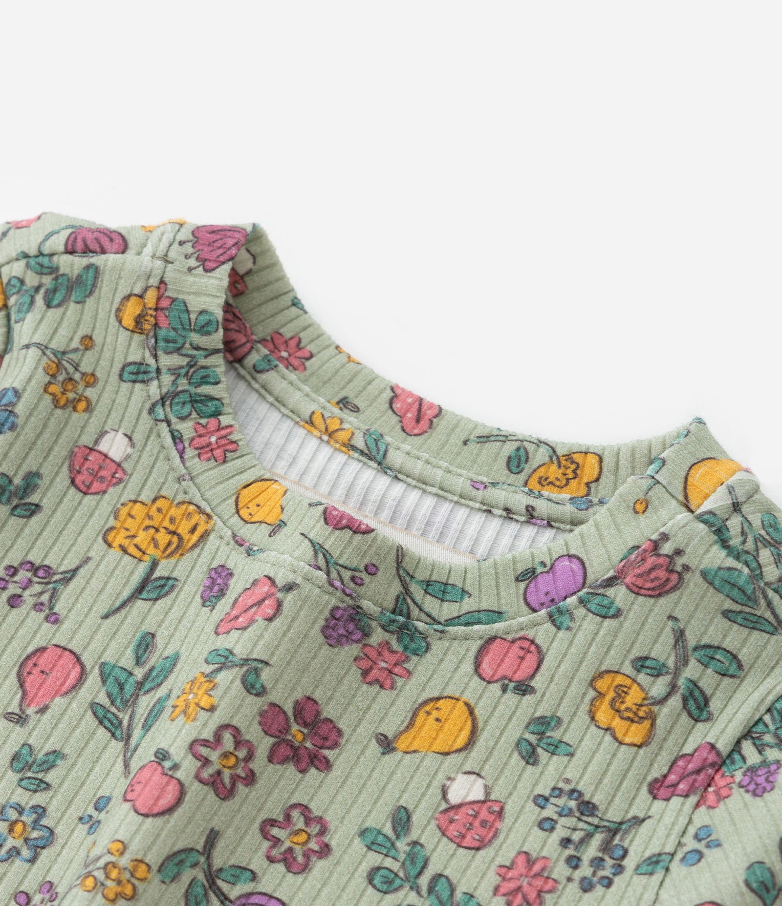 Blusa Infantil Canelada com Estampa Floral - Tam 1 a 6 Anos Multicores 4