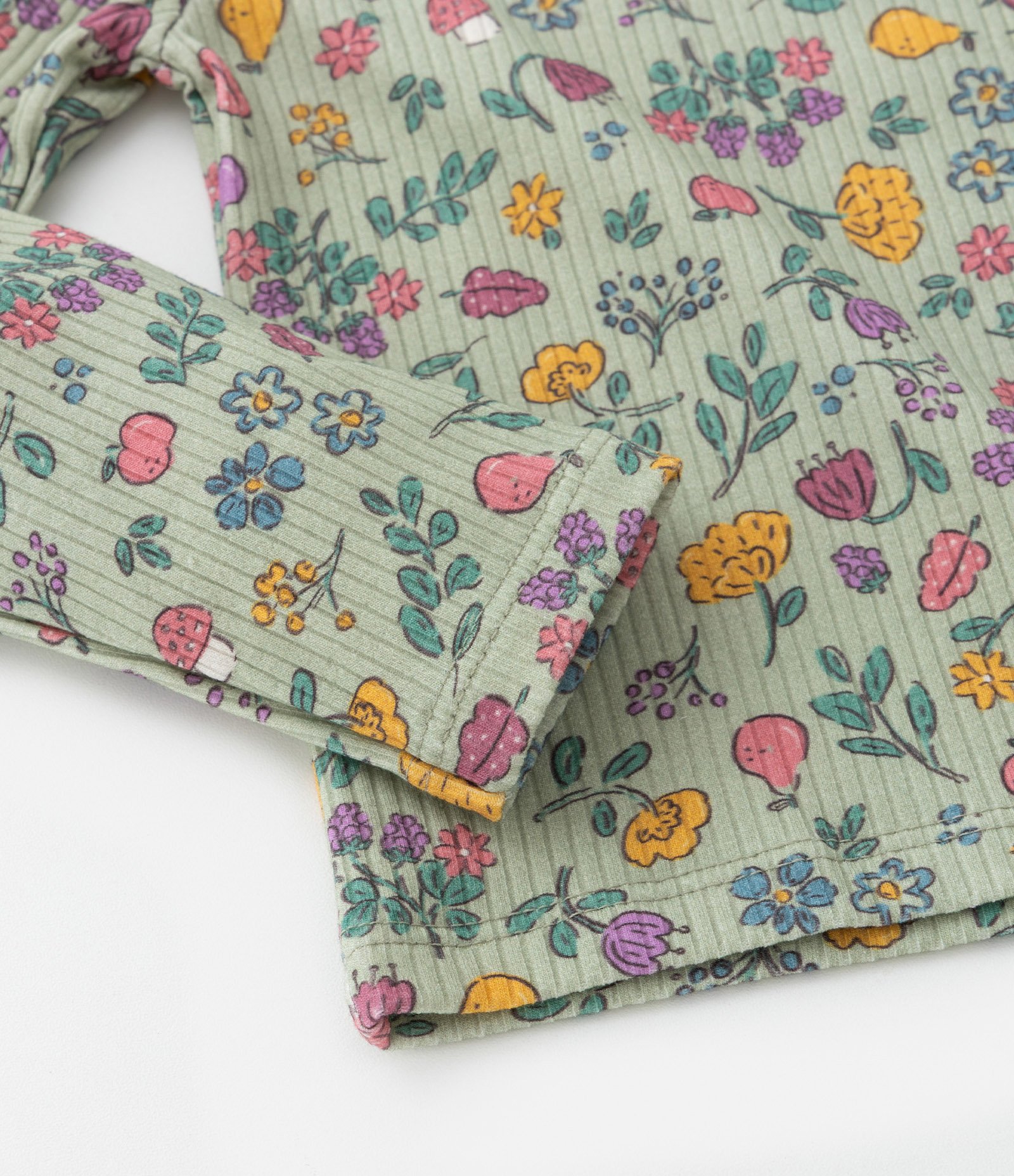 Blusa Infantil Canelada com Estampa Floral - Tam 1 a 6 Anos Multicores 5