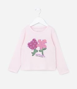 Blusa Infantil com Estampa de Flores - Tam 1 a 6 Anos