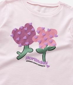 Blusa Infantil com Estampa de Flores - Tam 1 a 6 Anos