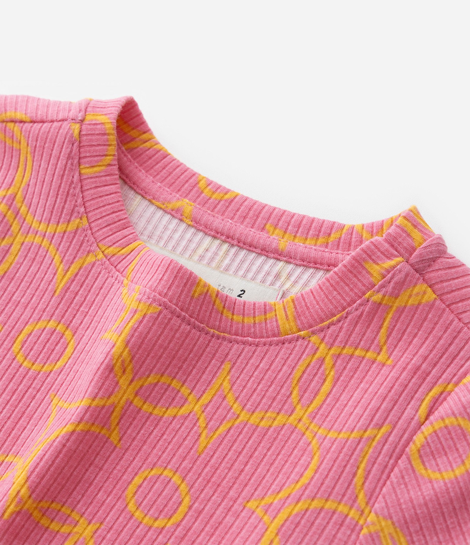 Blusa Infantil Canelada com Estampa Floral - Tam 1 a 6 Anos Rosa 5