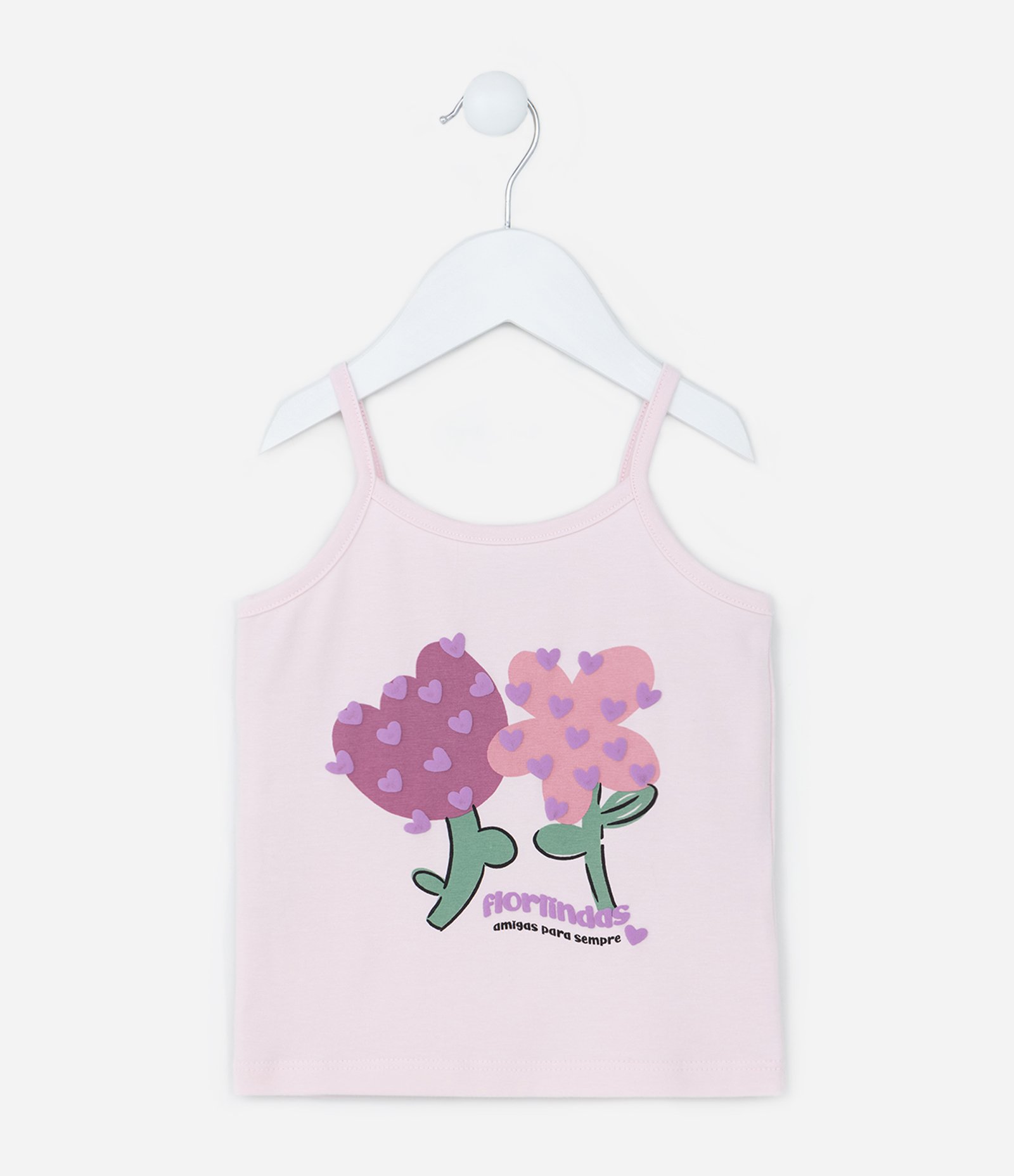 Regata Infantil com Estampa Florzinhas - Tam 1 a 6 Anos Rosa 1