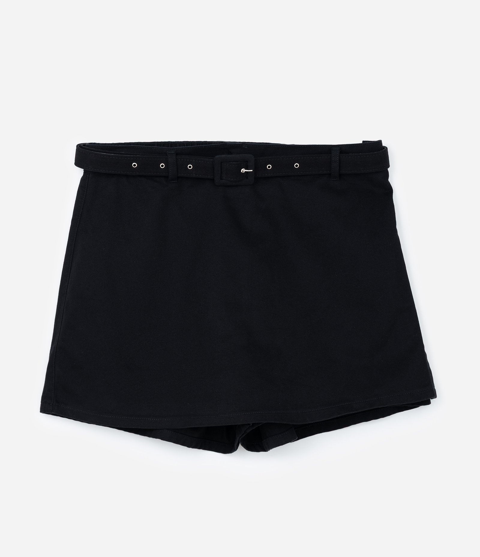 Short Saia em Sarja com Cinto Curve & Plus Size Preto 6