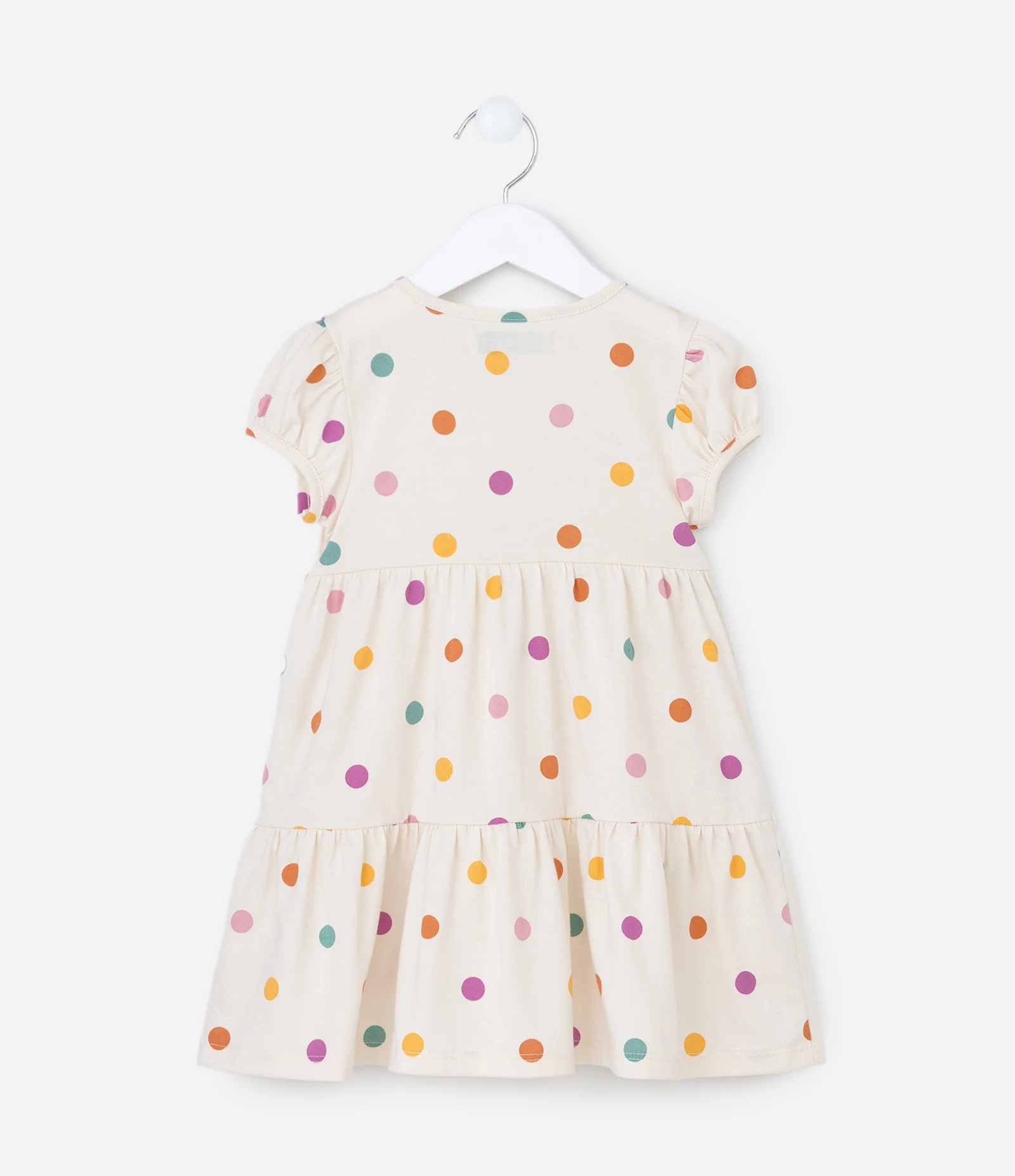 Vestido Marias Infantil com Estampa Poá - Tam 1 a 6 Anos Bege 2