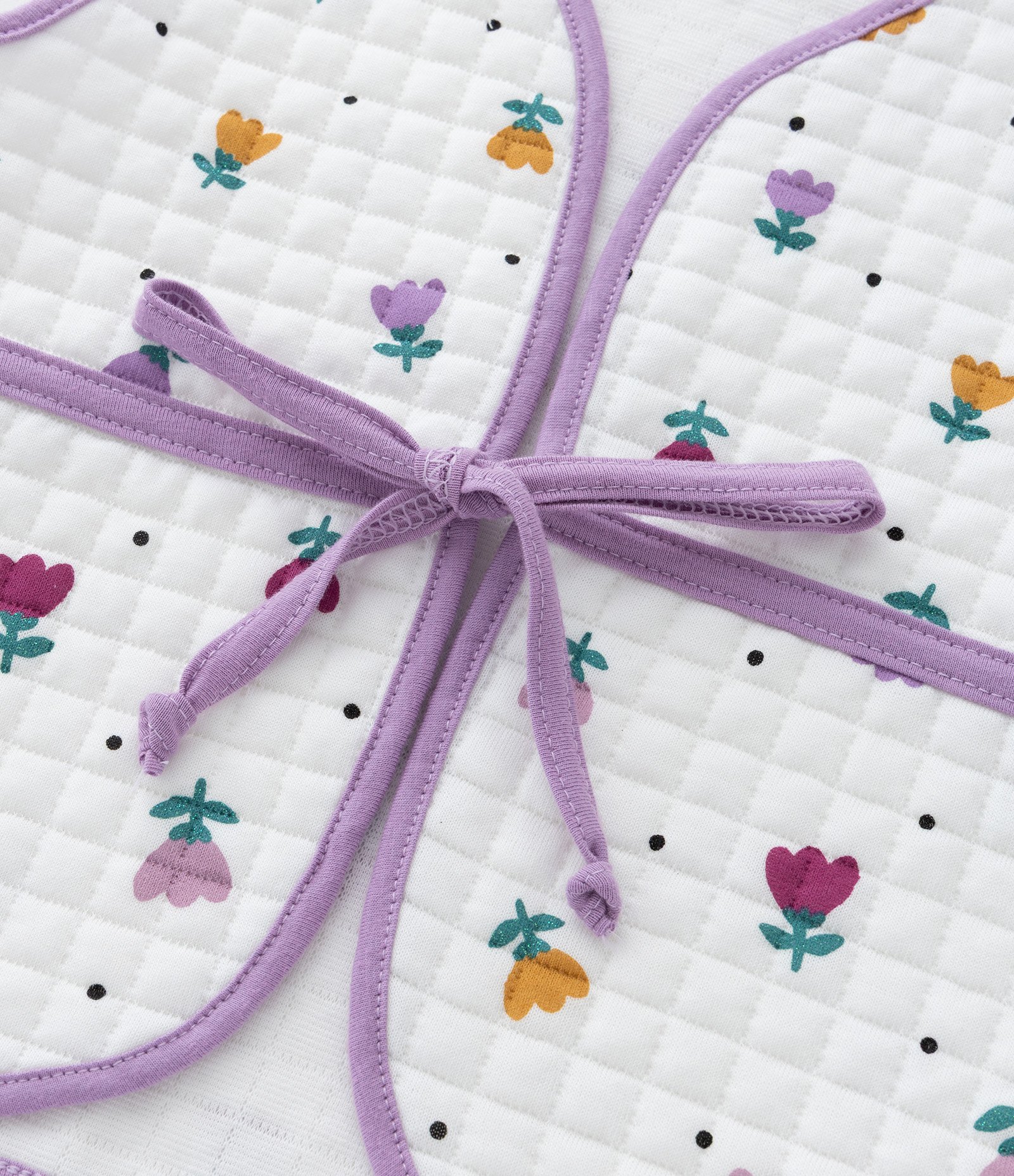 Colete Infantil com Textura Matelasse e Viés Contrastante - Tam 1 a 6 Anos Branco/Lilás 4