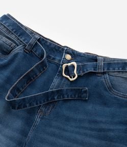 Calça Mom em Jeans com Elastano e Cinto Curve & Plus Size