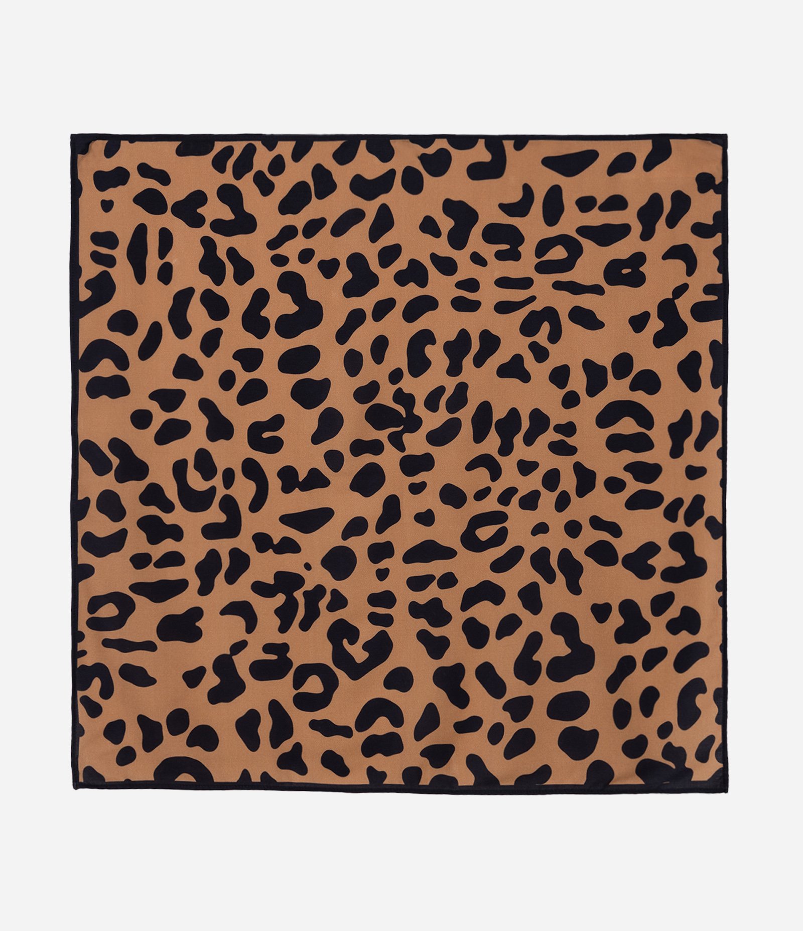 Lenço Quadrado em Tricoline com Estampa Animal Print Marrom 1