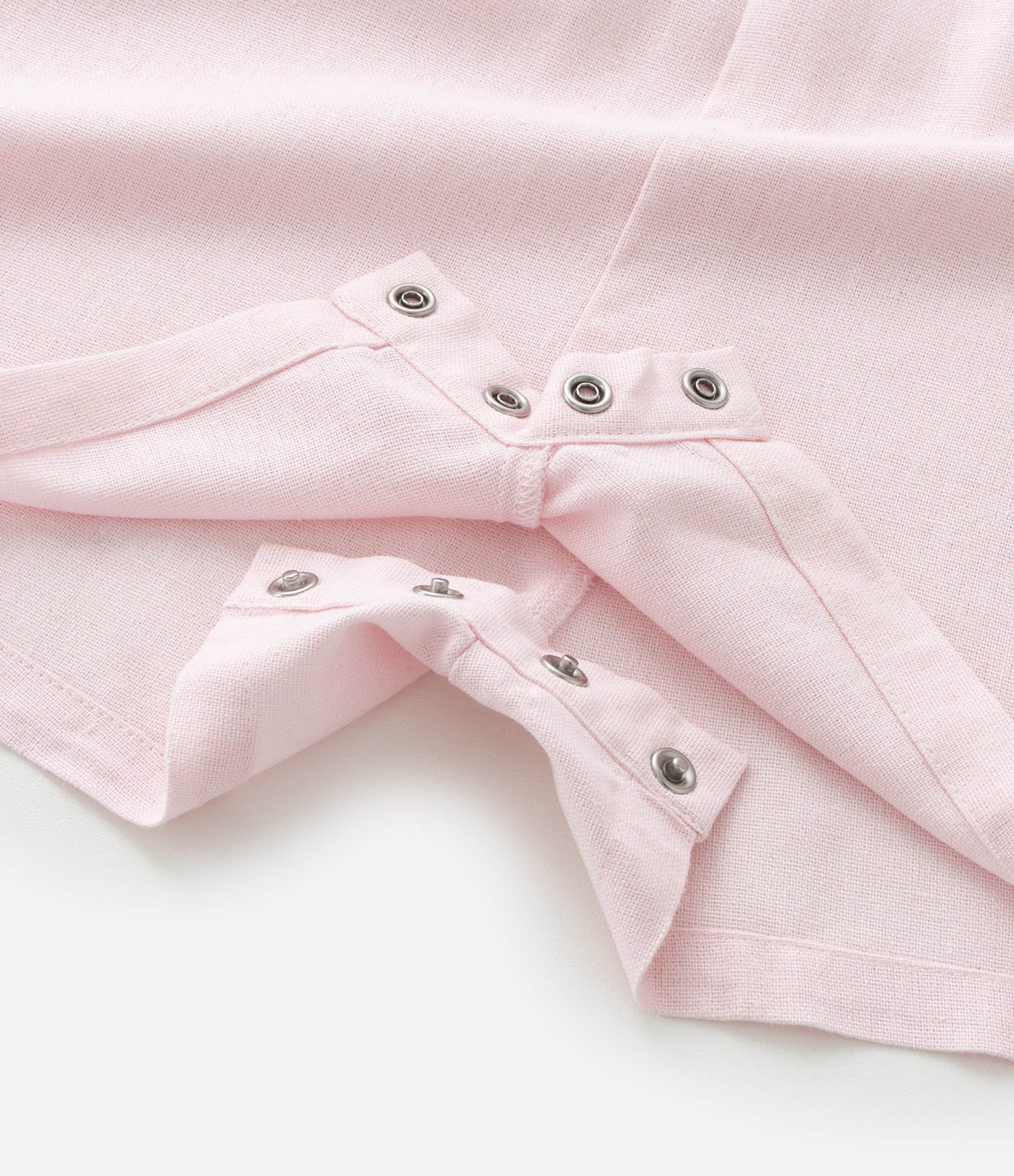 Macaquinho em Tricoline com Babado Broderie e Faixa de Cabelo - Tam 0 a 18 Meses Rosa 6