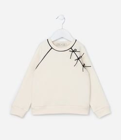 Casaco Infantil com Lacinhos e Viés Contrastantes - Tam 1 a 6 Anos