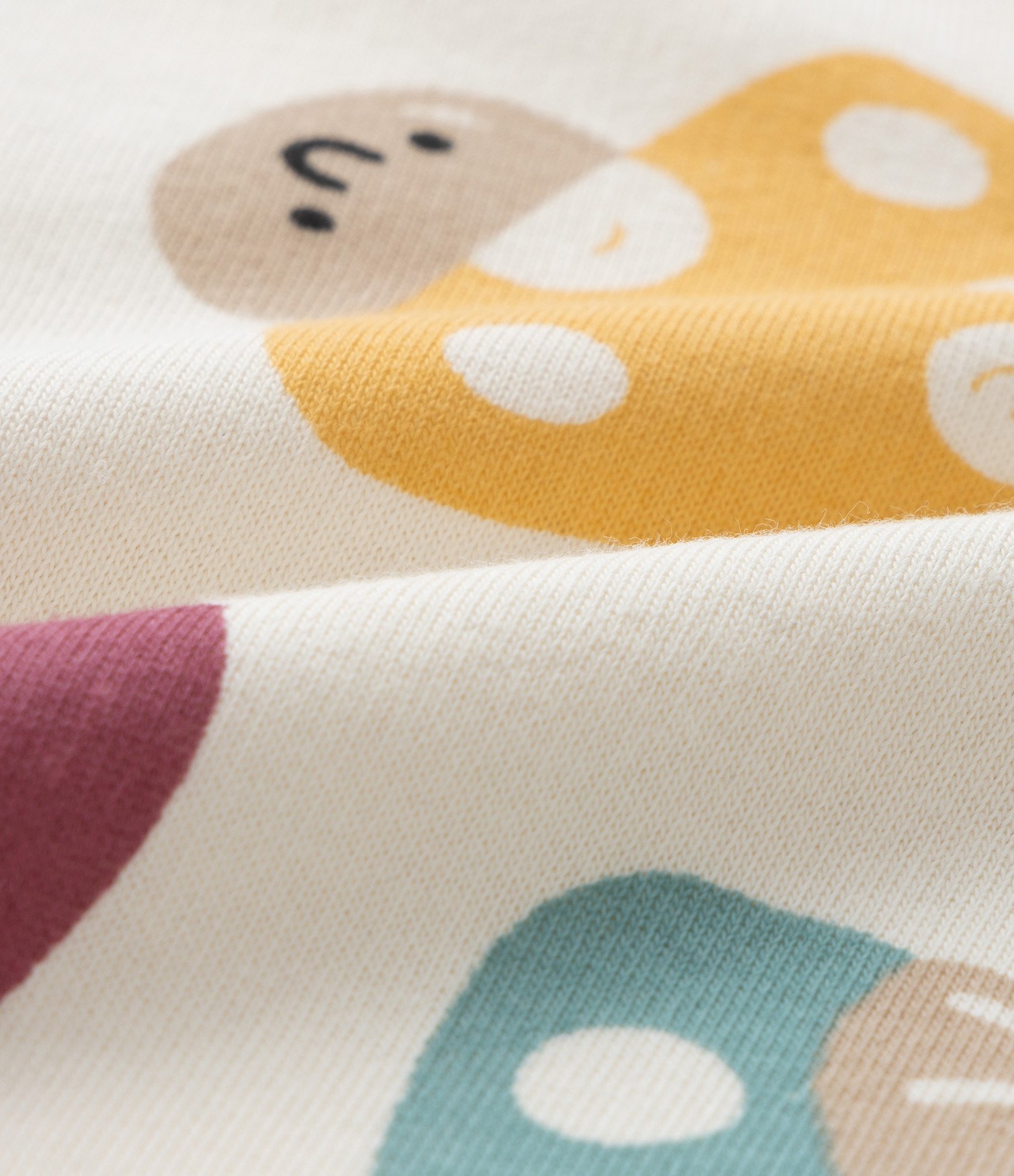 Casaco Infantil com Detalhes em Renda e Estampa Cogumelos - Tam 0 a 18 meses Bege 3