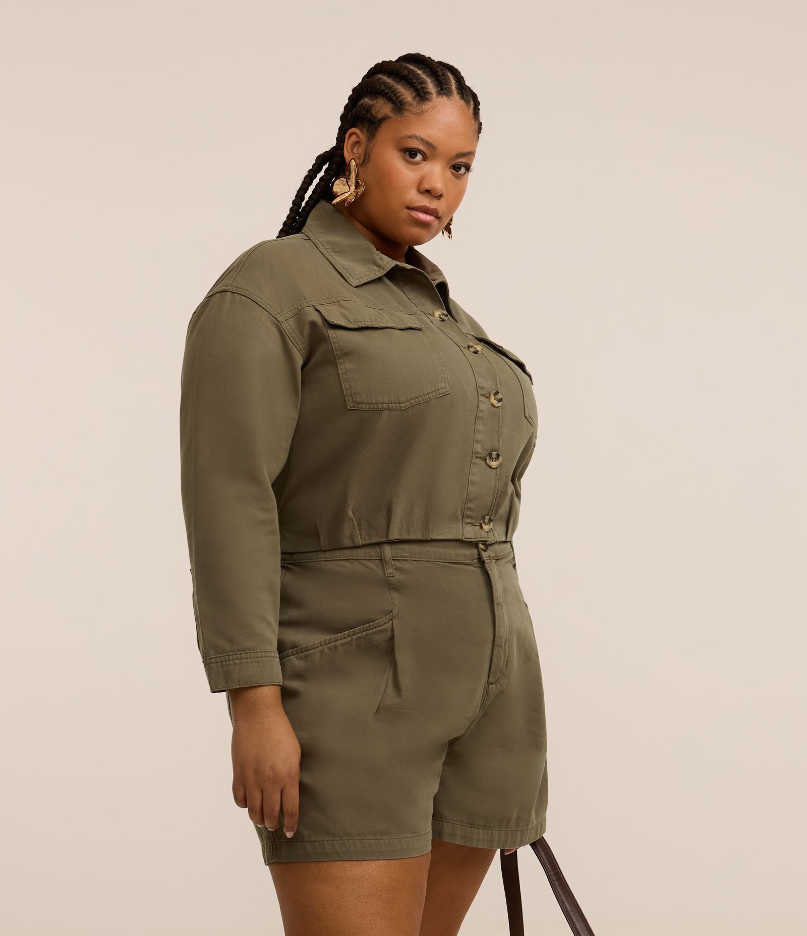Jaqueta Cropped em Sarja Balonê Curve & Plus Size Verde 2