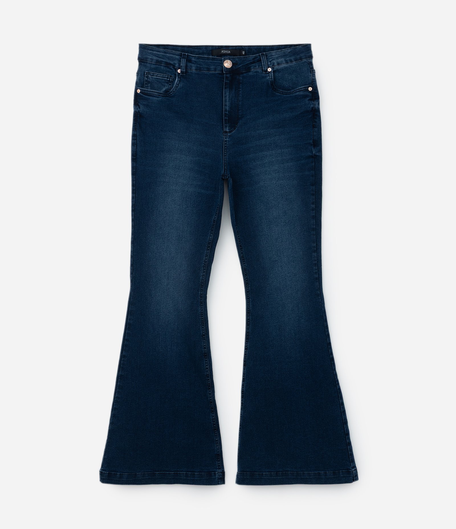 Calça Flare em Jeans com Elastano Curve & Plus Size Azul 6