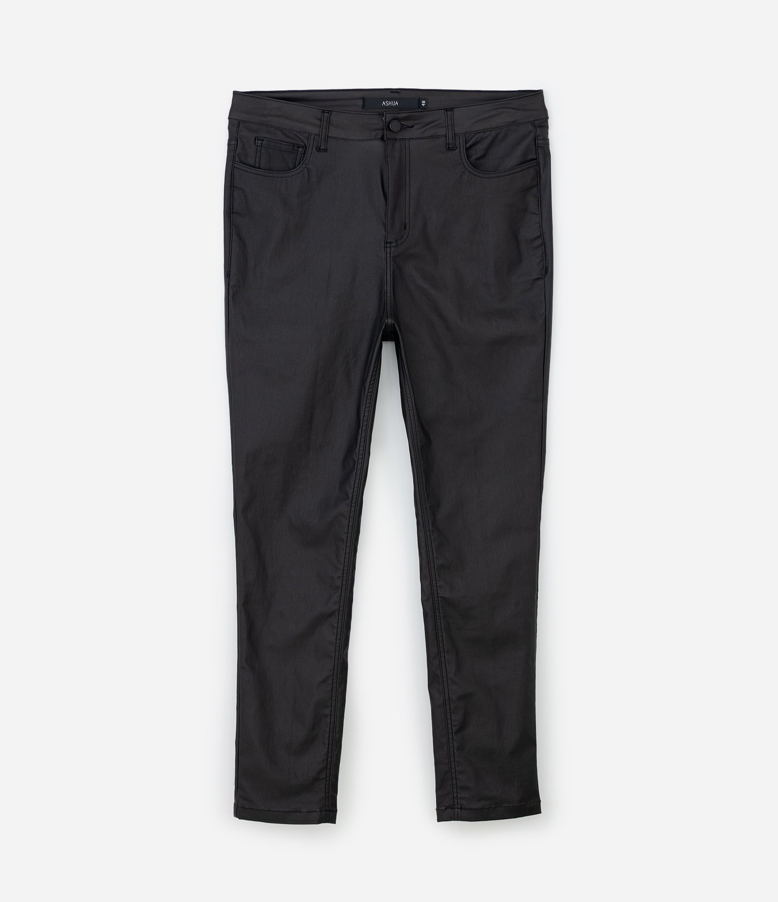 Calça Skinny em Bengaline Resinada Curve & Plus Size Preto 5