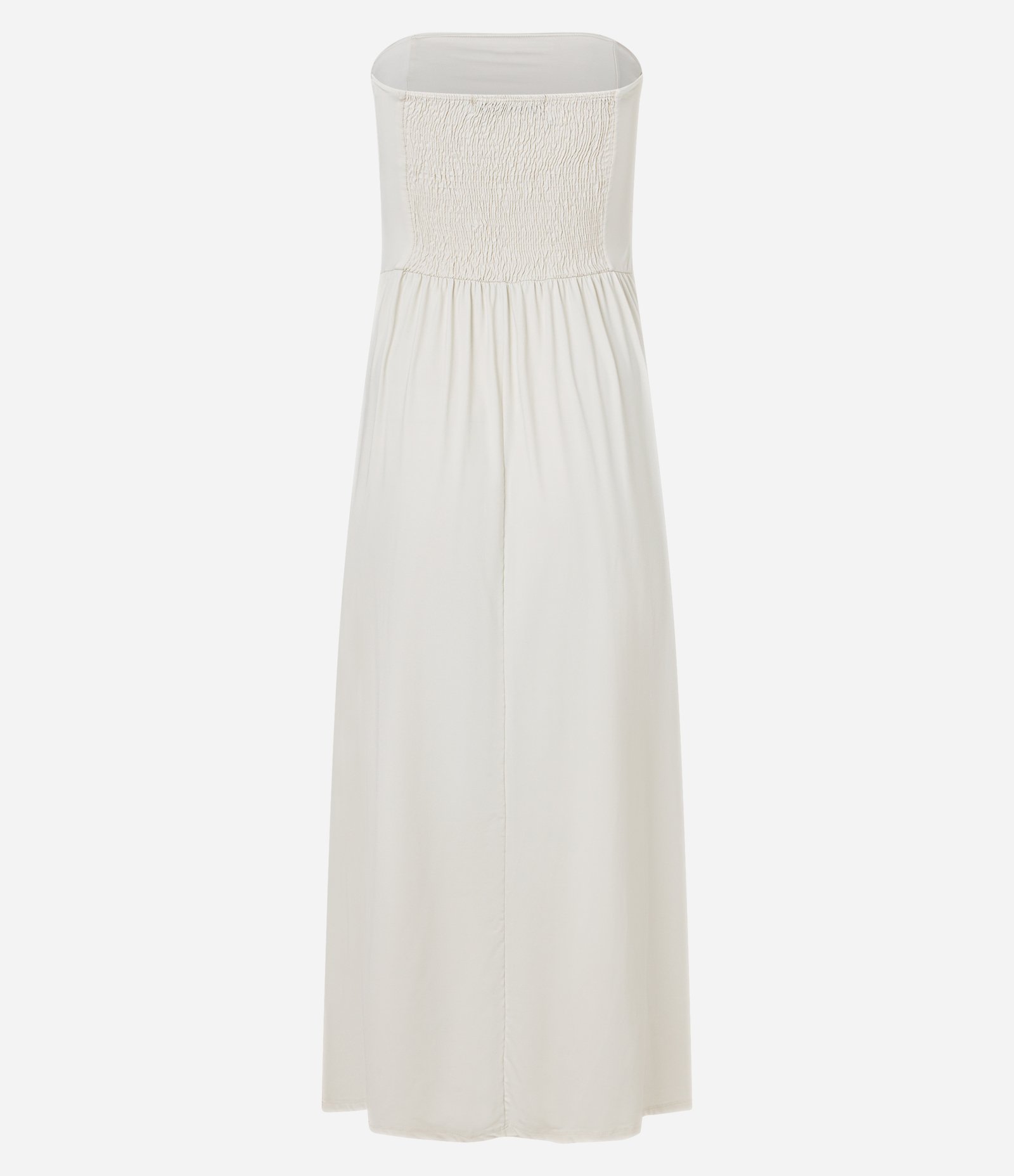 Vestido Long Midi em Microfibra com Lastex nas Costas Off White 8