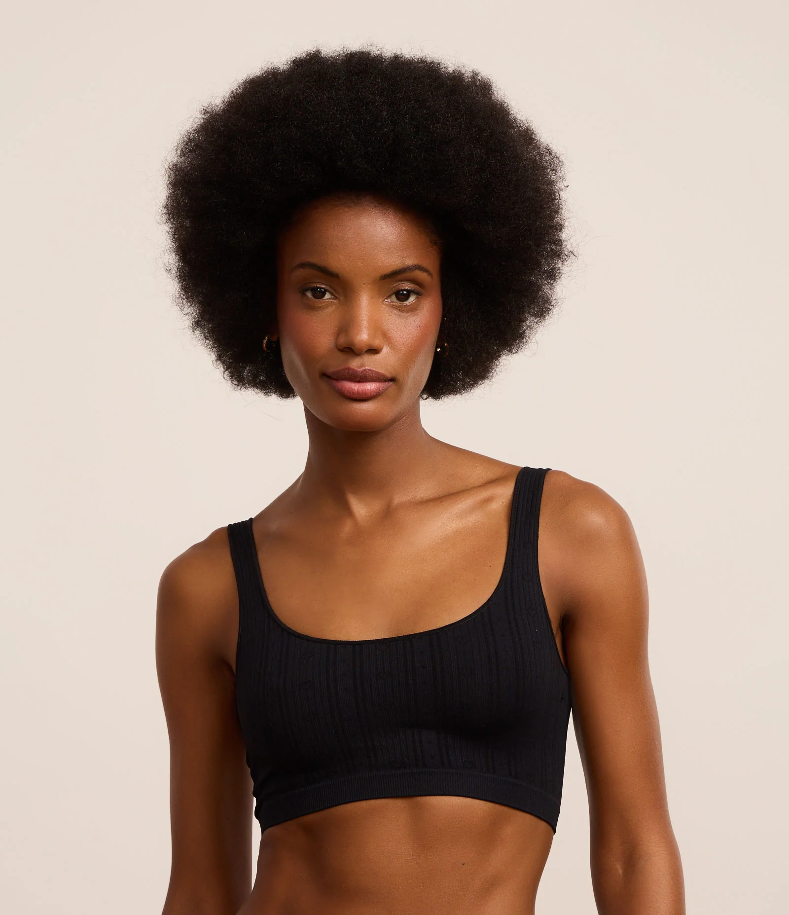 Sutiã Top Seamless Texturizado Preto 1