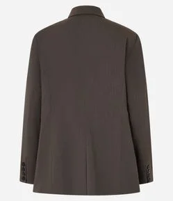 Blazer Amplo Alfaiatado com Lapelas e Botões Duplos