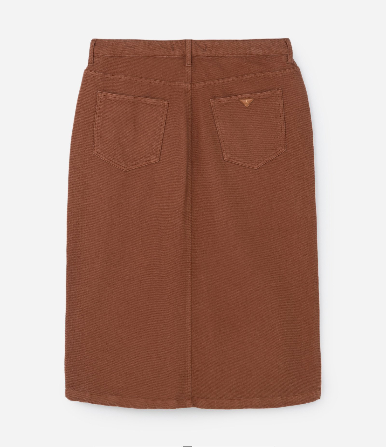 Saia Midi em Sarja Cotelê e Fenda Frontal Curve & Plus Size Terracota 8