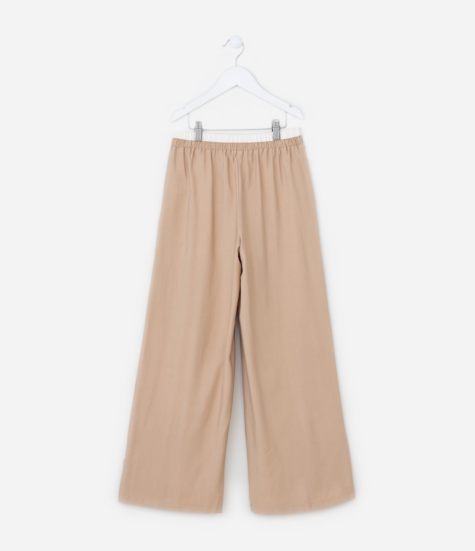 Calça Reta Infantil Alfaiatada com Cós Contrastante - Tam 5  14 Anos Bege 3