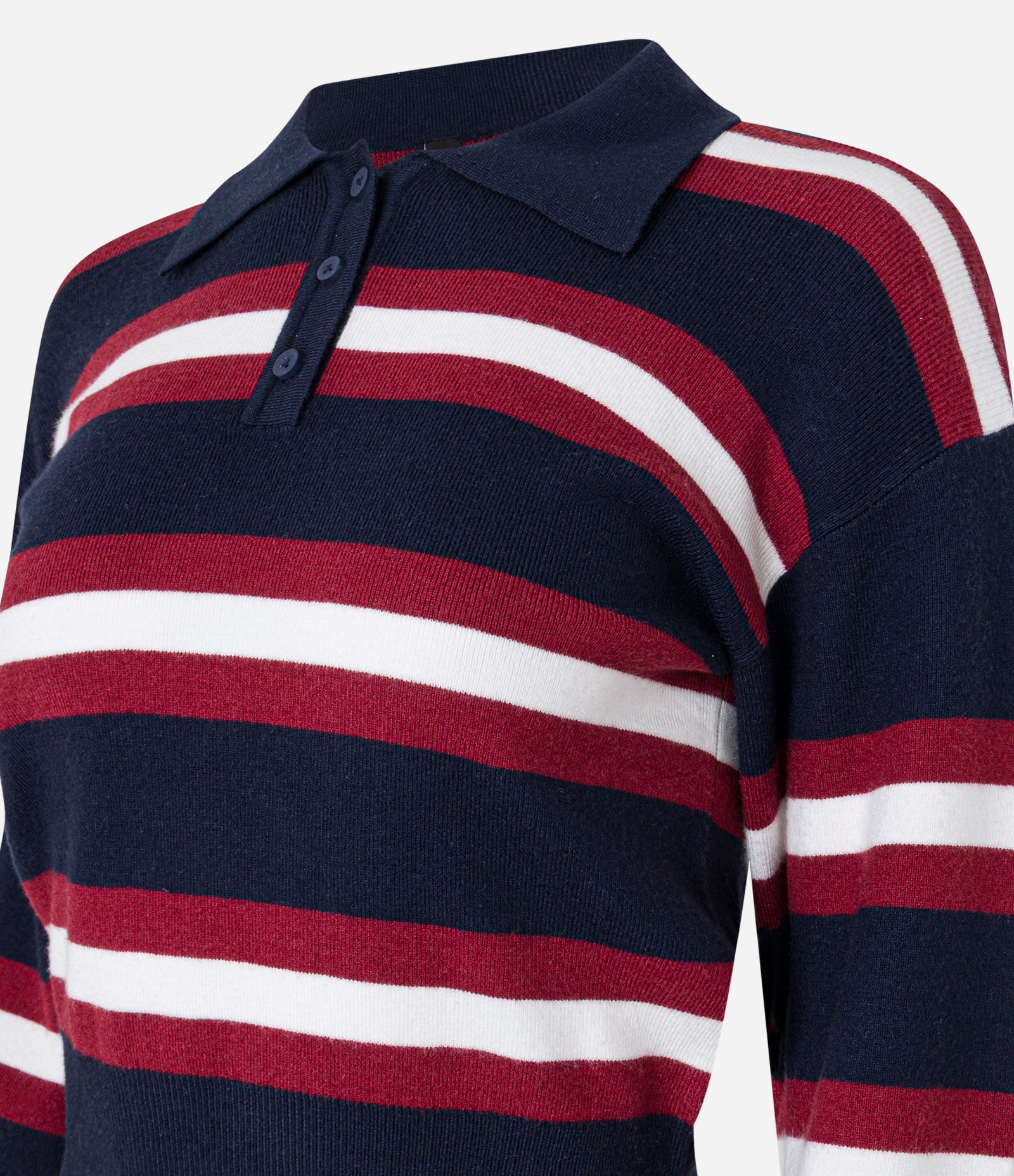 Suéter em Tricô com Listras e Gola Polo 2