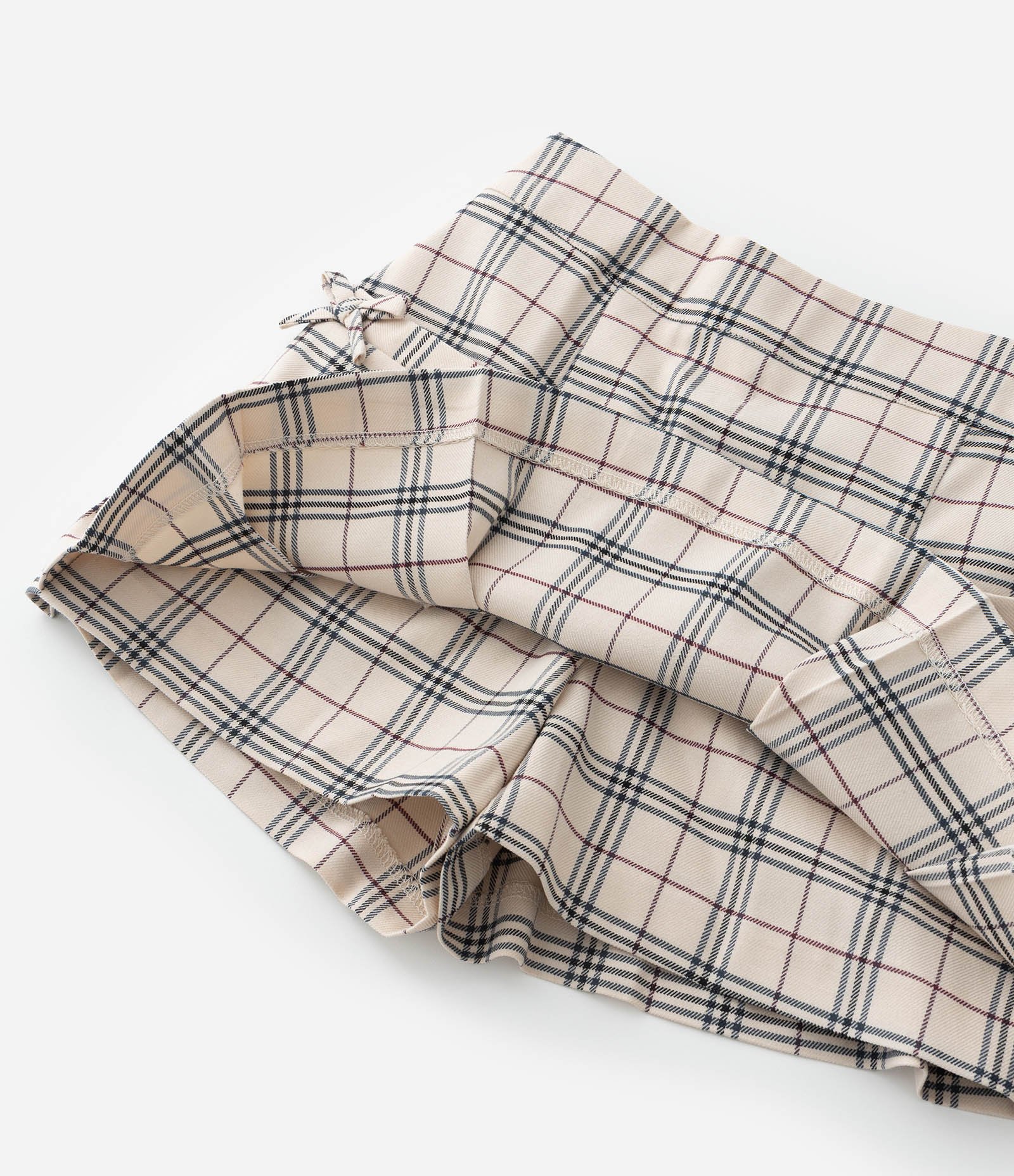 Short Saia Infantil em Alfaiataria com Estampa Xadrez - Tam 5 a 14 Anos Bege 6