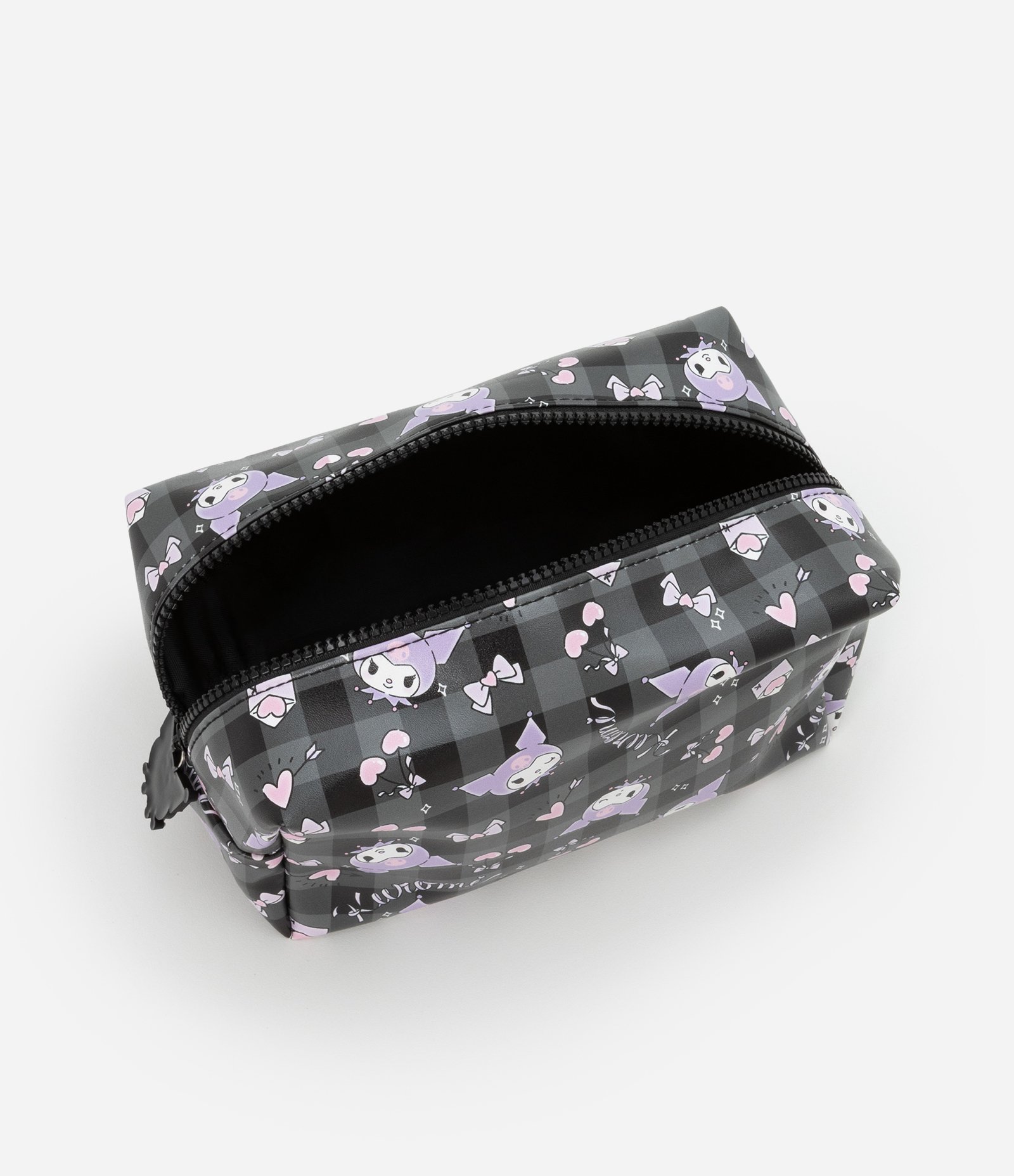 Nécessaire Retangular Media com Estampa Kuromi Preto 2