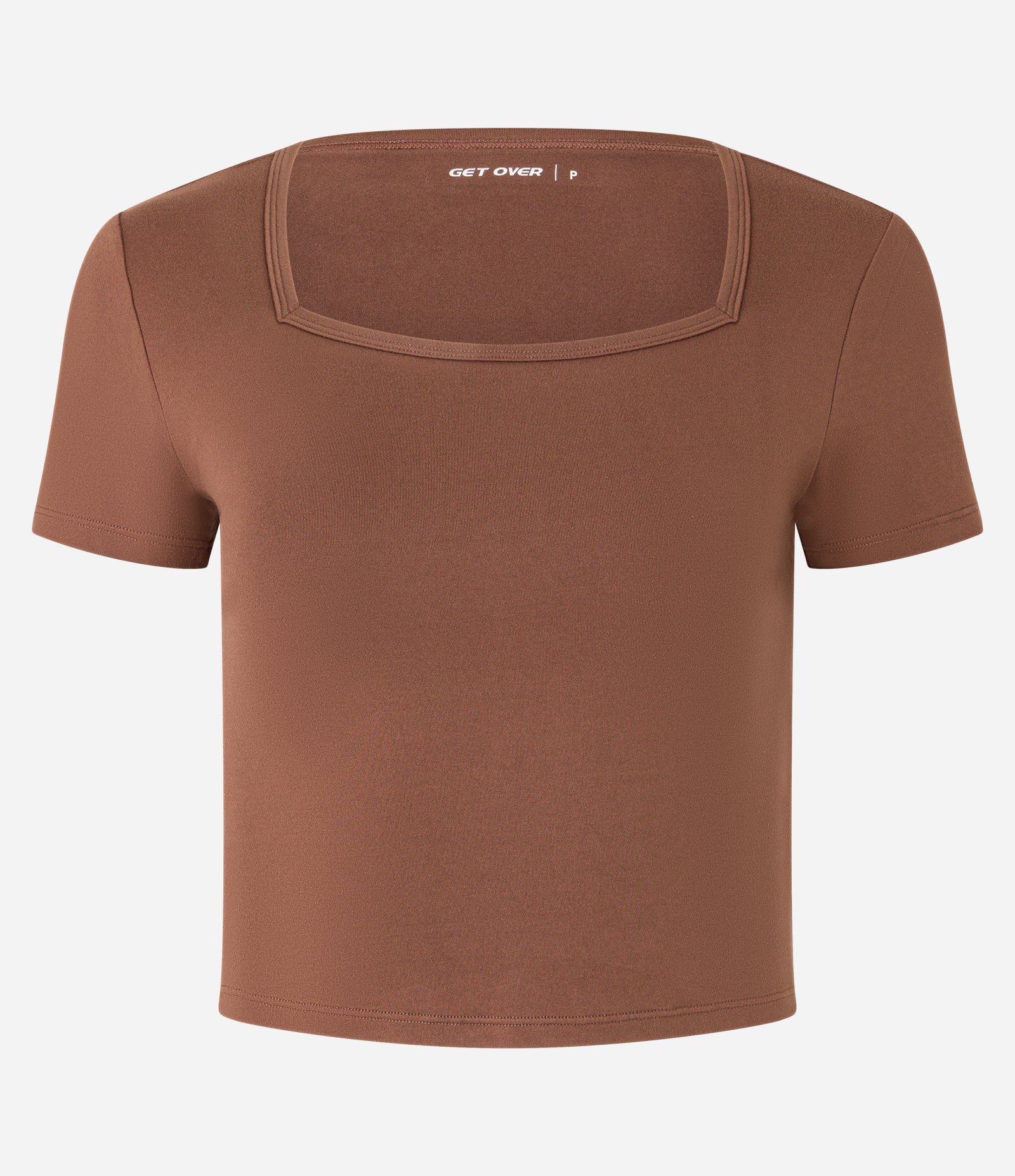 Camiseta Cropped Esportiva em Microfibra com Toque Suave Marrom 5