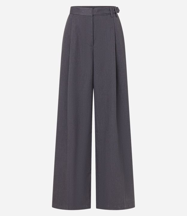 Calça Reta Alfaiataria com Aleta no Cós