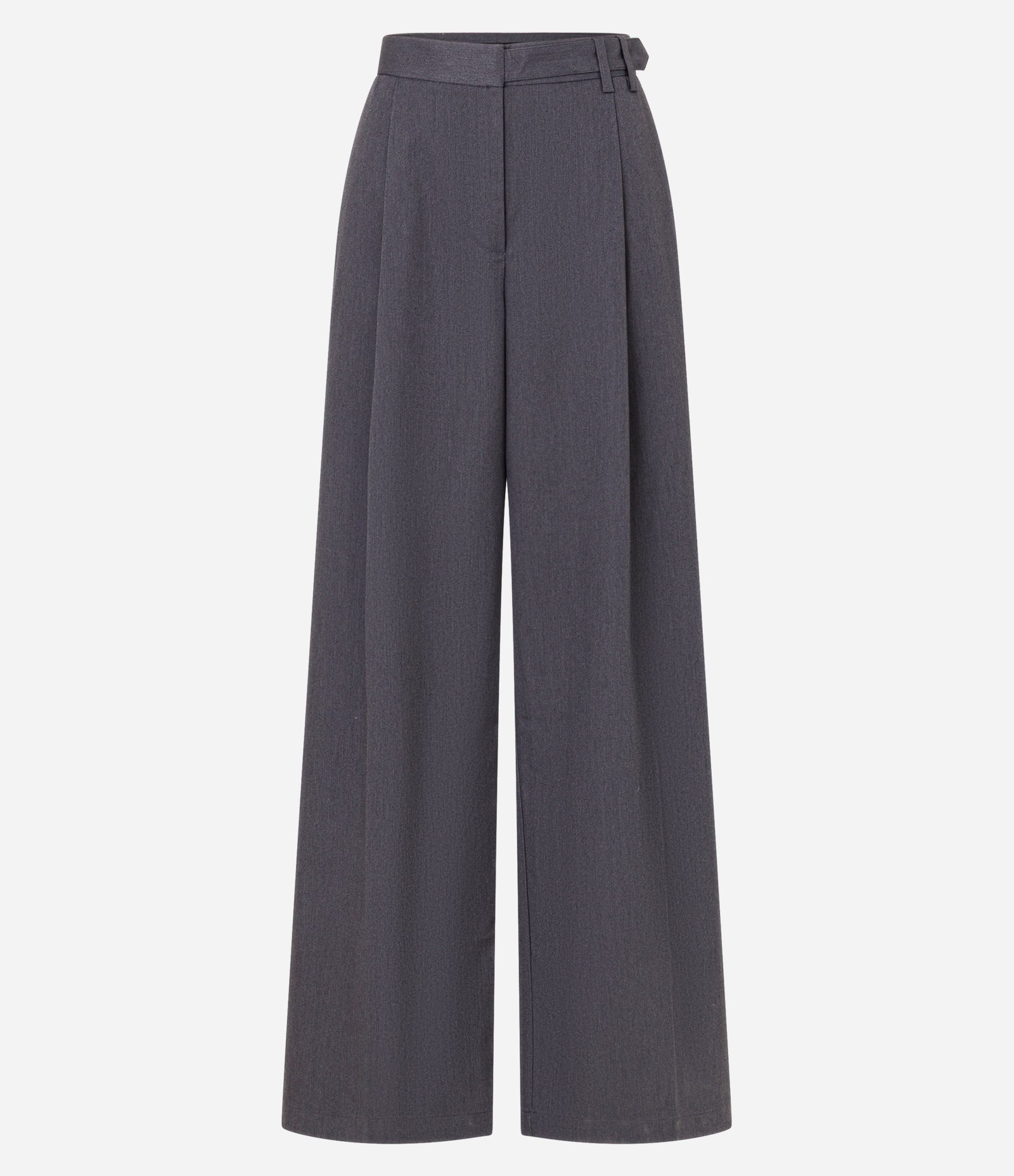 Calça Reta Alfaiataria com Aleta no Cós Cinza 1