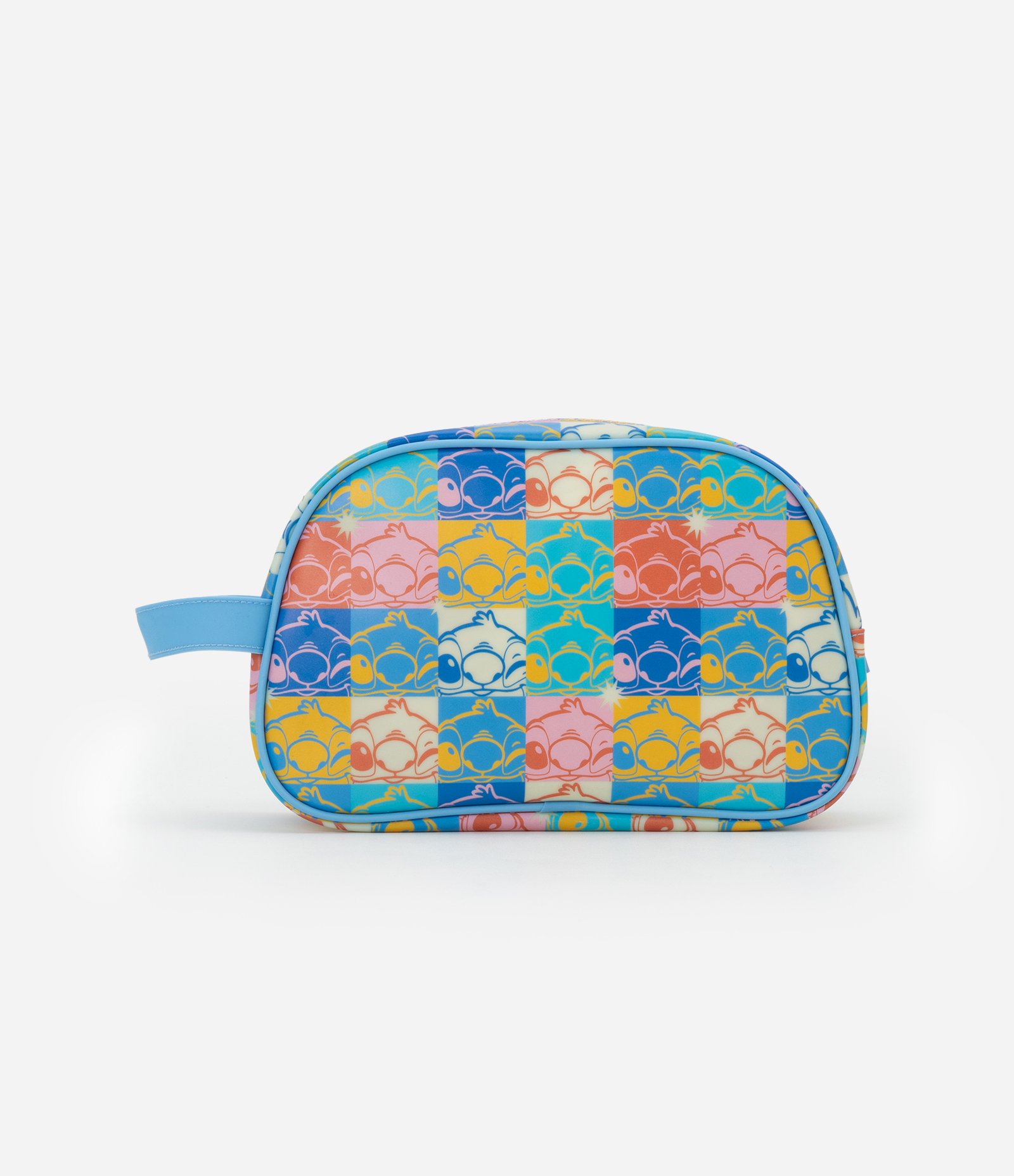 Nécessaire Retangular Grande com Estampa Bloco de Cores do Stitch Multicores 3