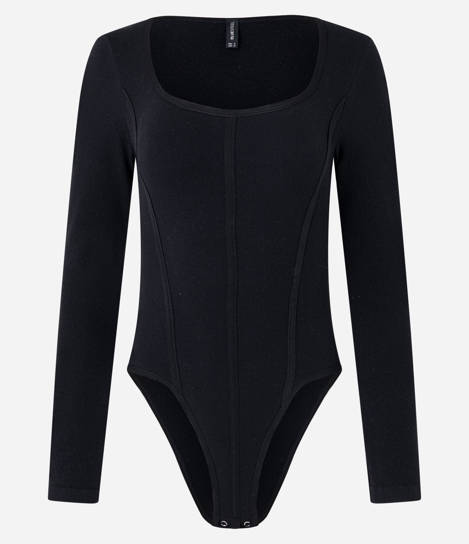 Body em Poliamida Seamless e Decote Quadrado Preto 4