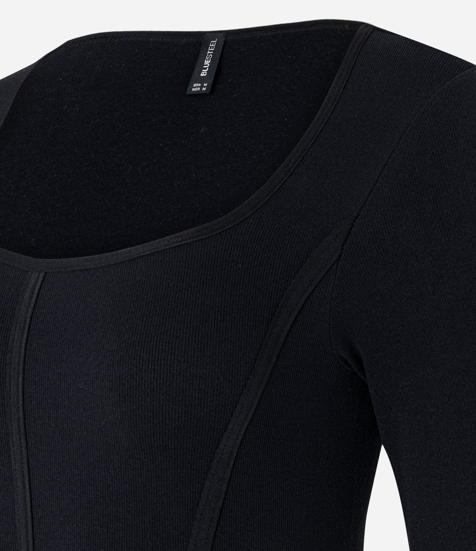 Body em Poliamida Seamless e Decote Quadrado Preto 5