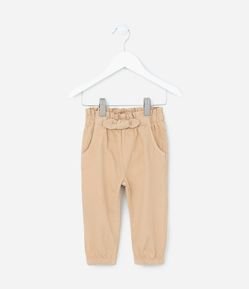 Calça Infantil em Veludo com Lacinho na Cintura - Tam 3 a 18 meses