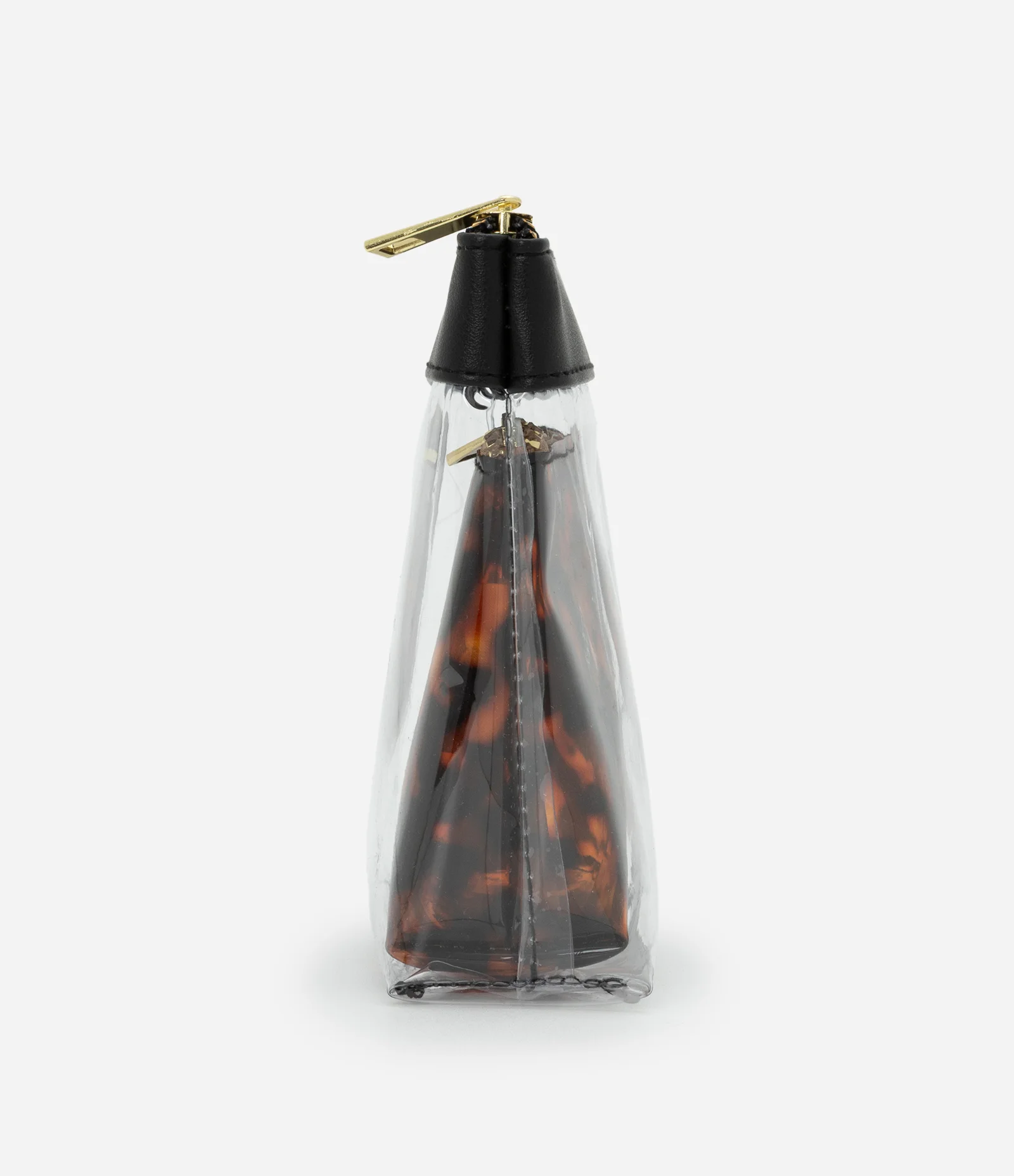 Kit 02 Nécessaire com Transparência e Estampa Animal Print Tartaruga Marrom 2