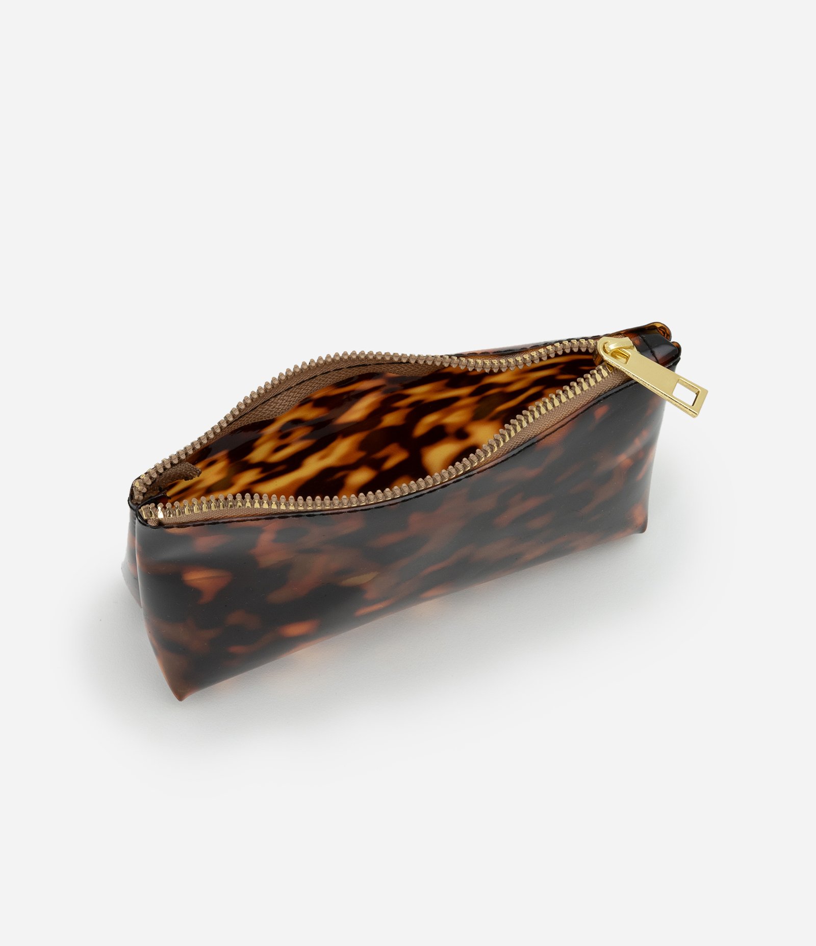 Kit 02 Nécessaire com Transparência e Estampa Animal Print Tartaruga Marrom 4