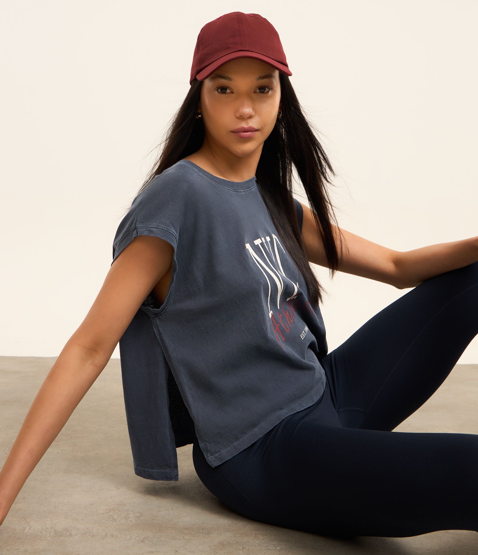 Camiseta Boxy Esportiva em Algodão Estonado com Estampa NYC Athletic Azul 1