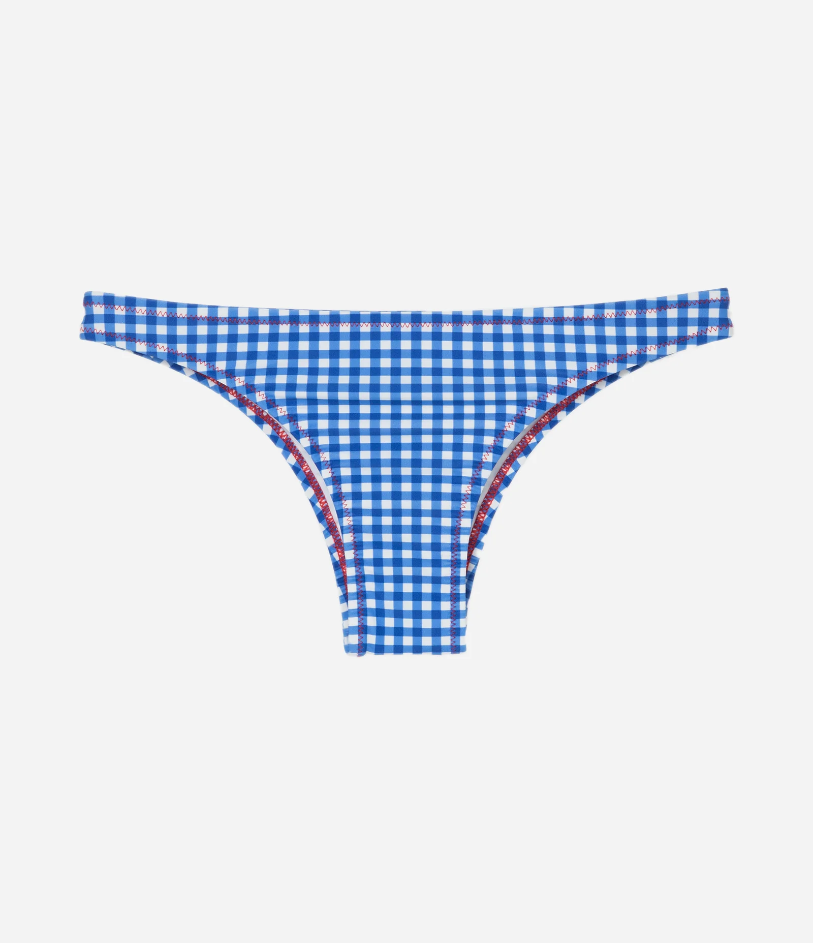 Biquíni Calcinha em Microfibra com Estampa Xadrez Vichy e Bordado de Cereja Azul 5