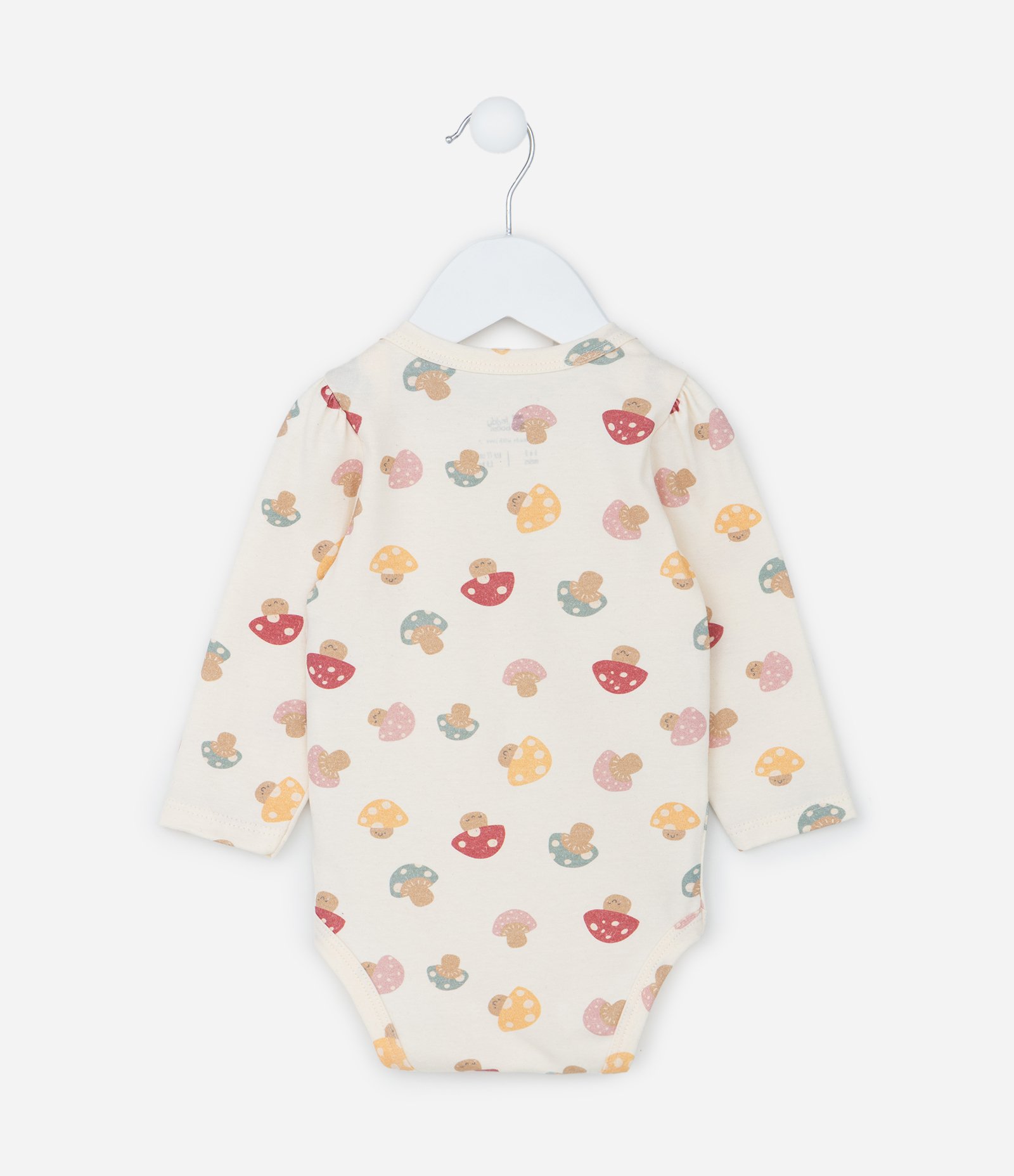 Body Infantil com Estampa de Cogumelos - Tam 0 a 18 meses Bege 2