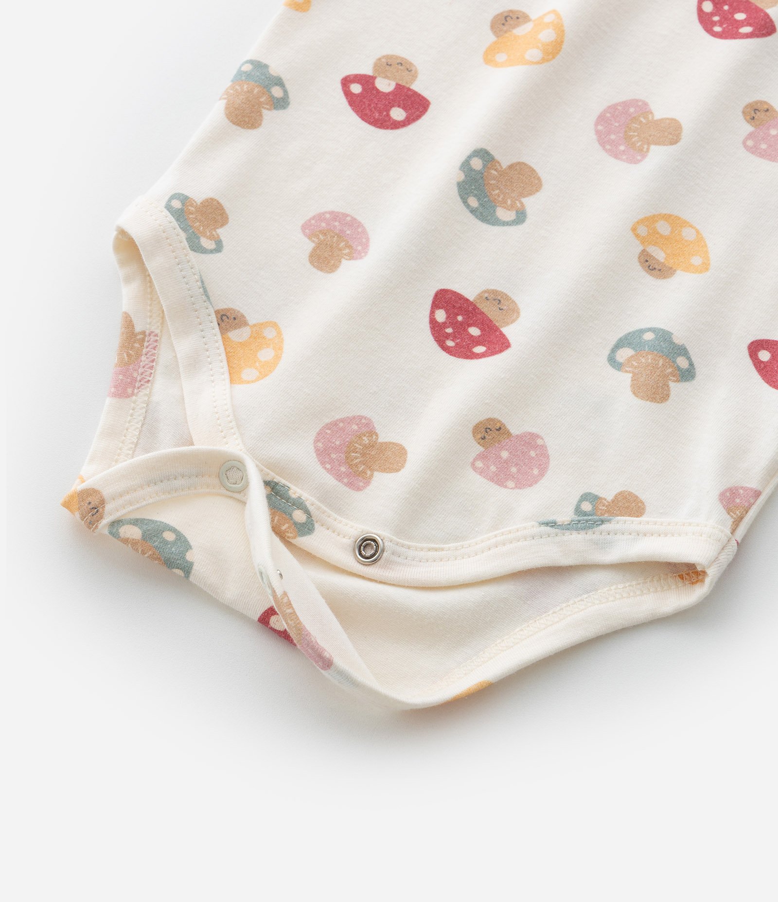 Body Infantil com Estampa de Cogumelos - Tam 0 a 18 meses Bege 5