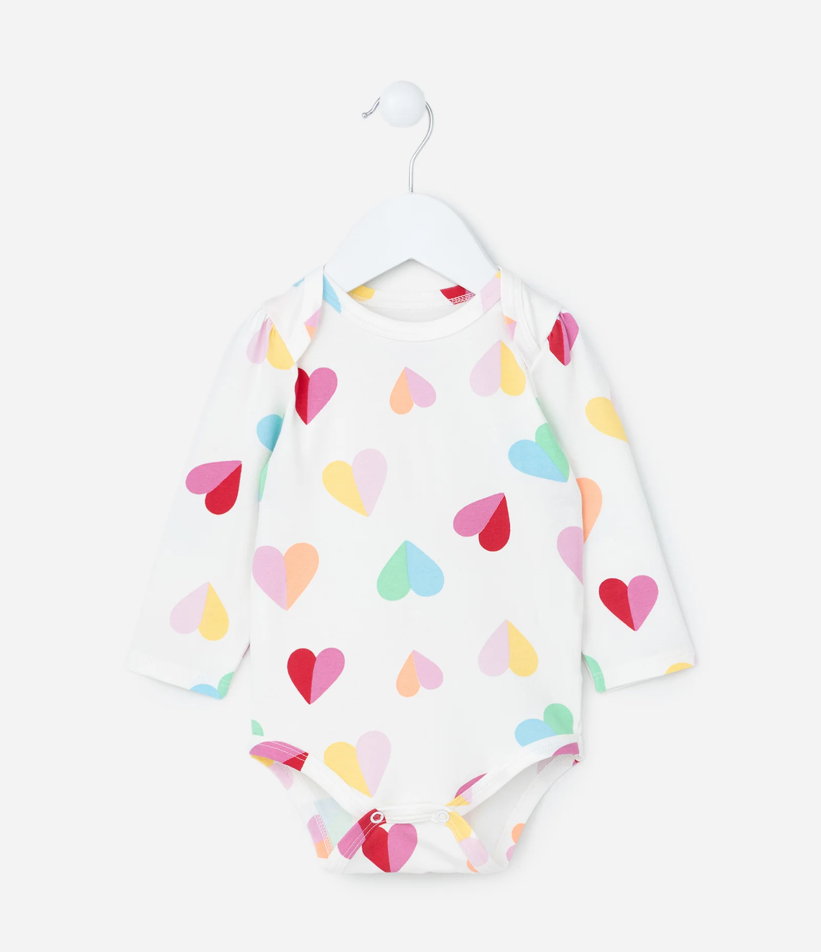 Body Infantil com Estampa Corações - Tam 0 a 24 meses Branco 1